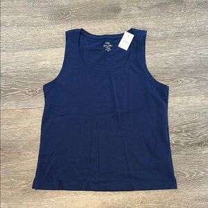 JCrew slub Blue tank  NWT